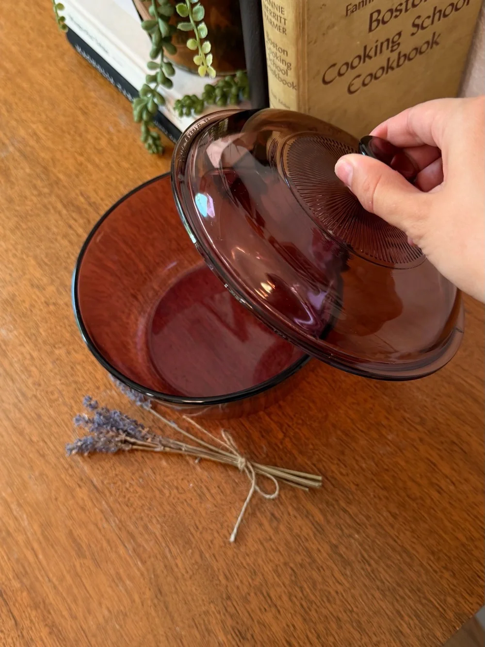 Vintage Corning Vision Cranberry Purple 1.5L Saucepan with Pyrex Lid | USA Made